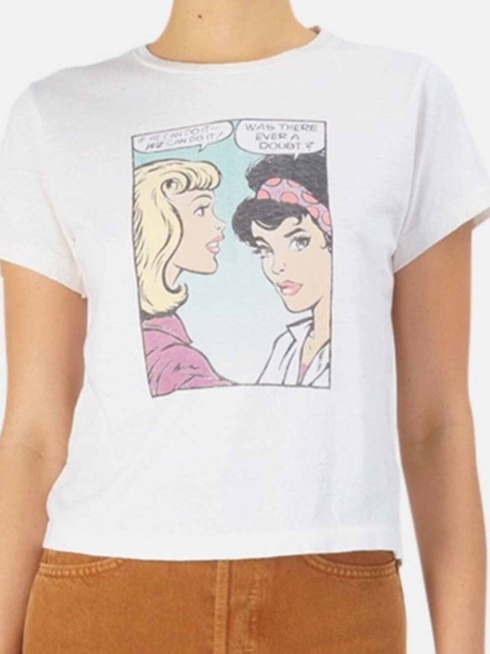NWT Re/Done “We Can Do It" Graphic Tee in Vintage White